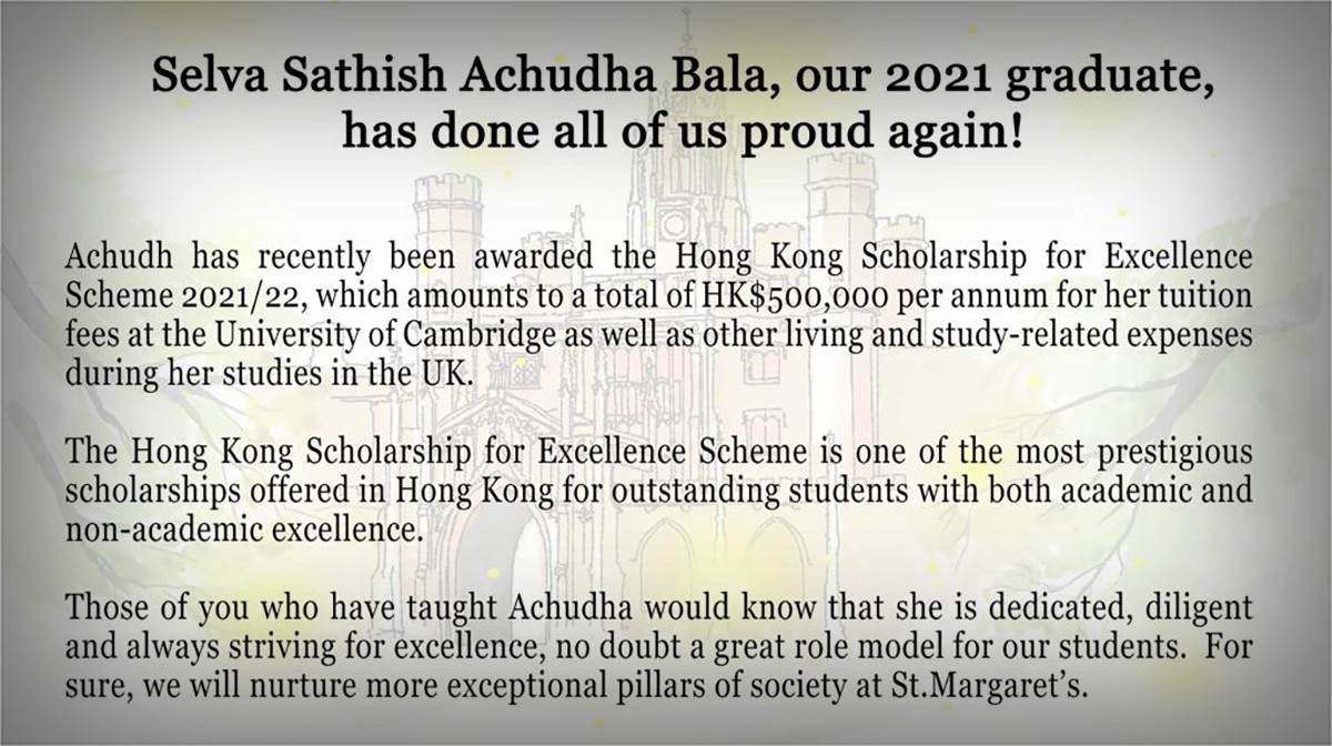 Selva Sathish Achudha Bala, our 2021 graduate, has done all of us proud again!