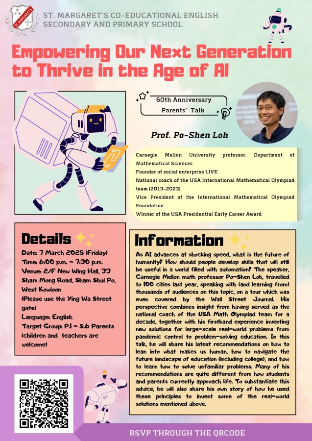 St. Margaret's Celebrates Insightful Visit from Prof. Po-Shen Loh during our 60th Anniversary!