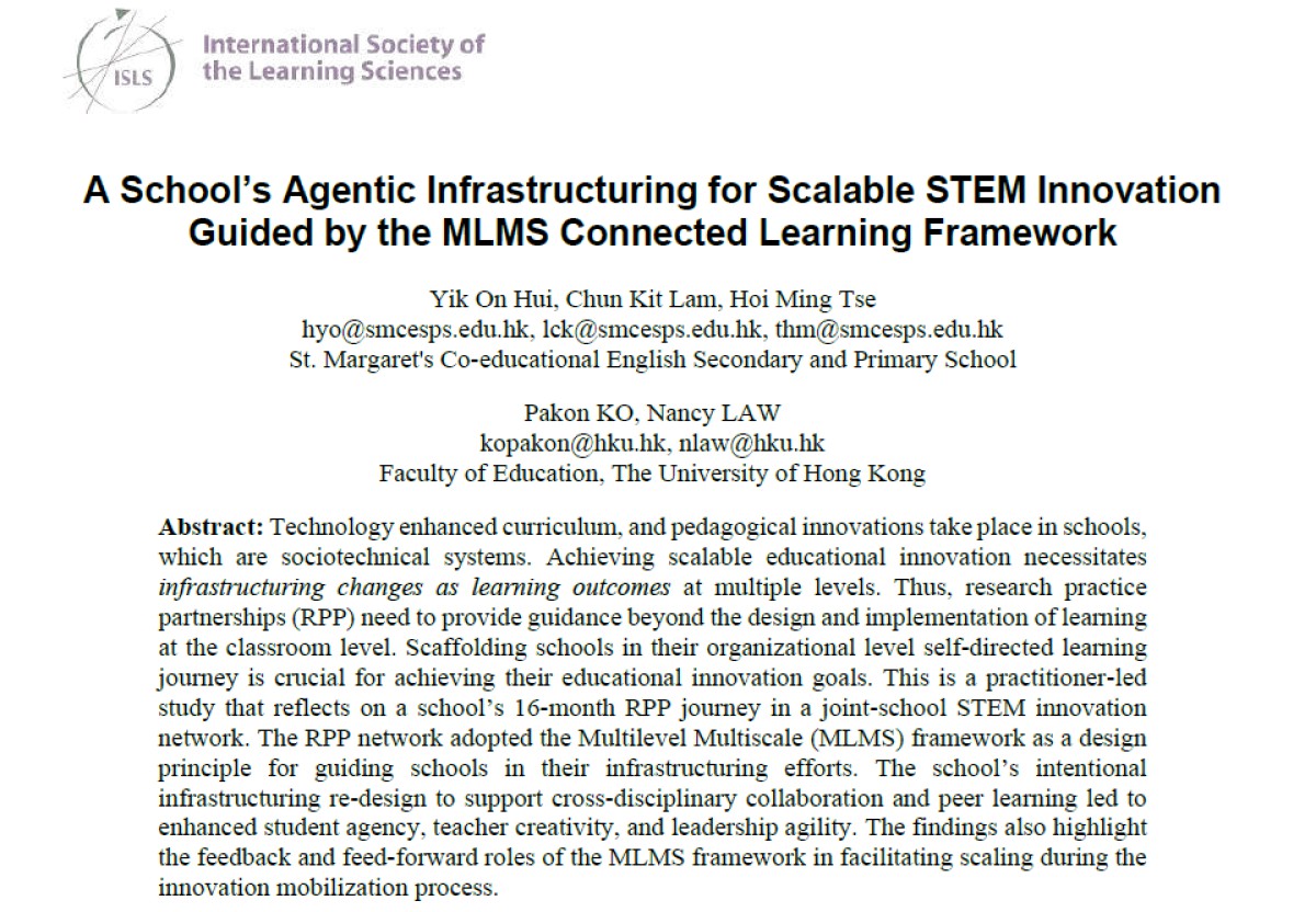 Our School, St. Margaret's Co-educational English Secondary and Primary School, Celebrates Key Achievement in STEAM Education at International Conference.